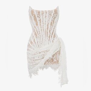 Elegant White Lace Mini Dress